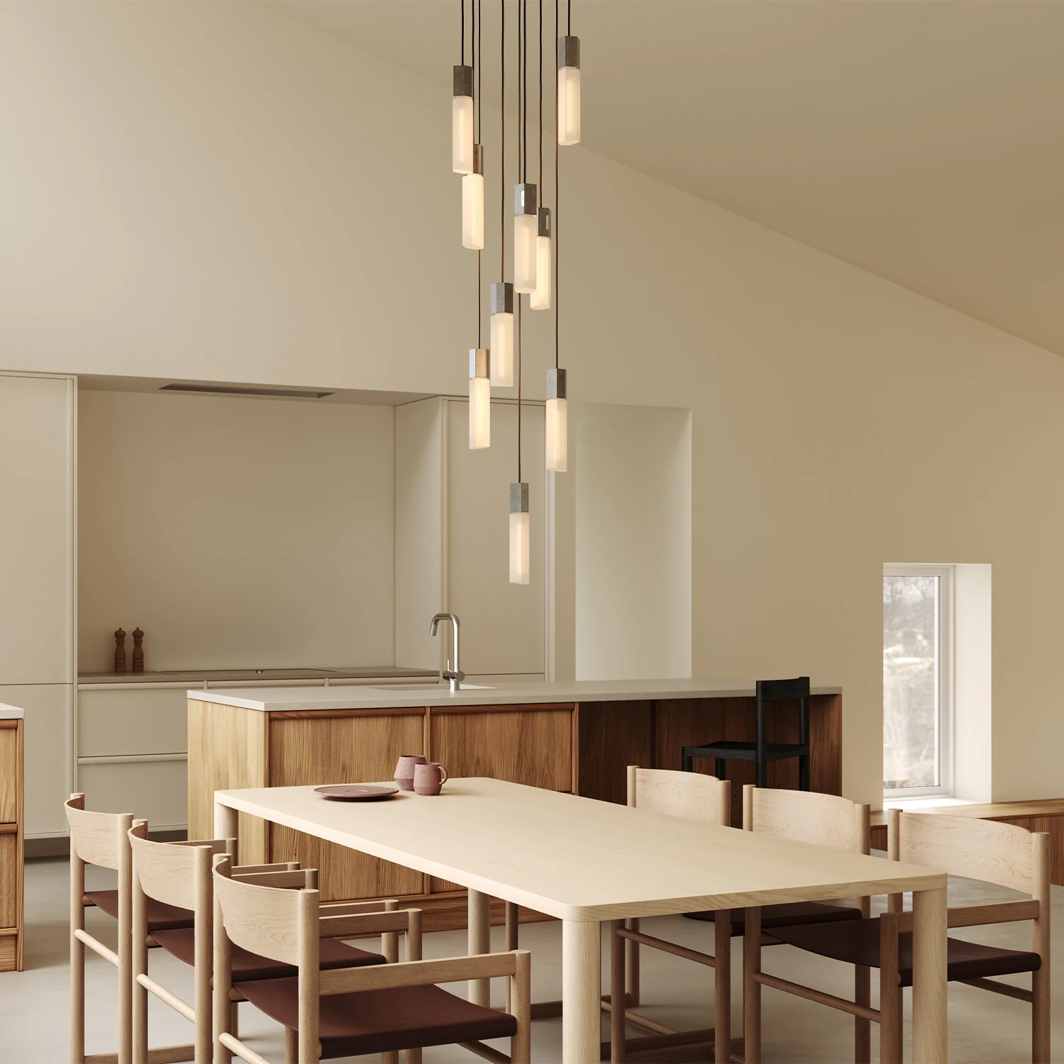 Basalt Nine Pendant in Stainless Steel - Image 3