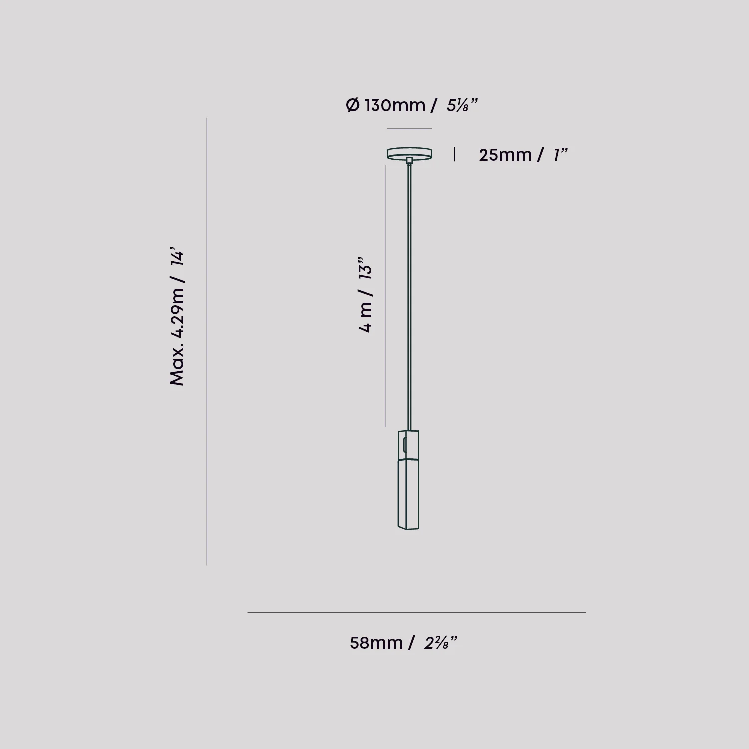 Basalt Single Pendant in Stainless Steel - Image 5