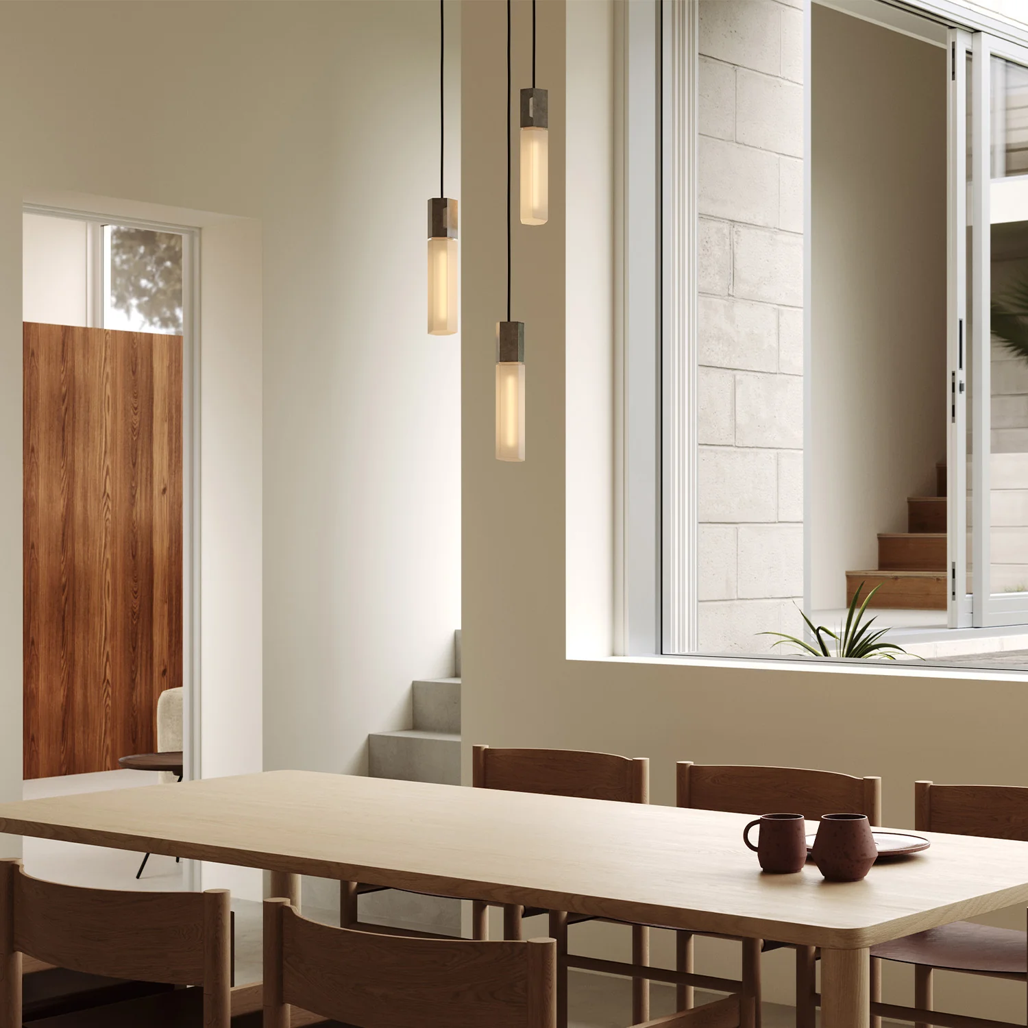 Basalt Triple Pendant in Stainless Steel - Image 4