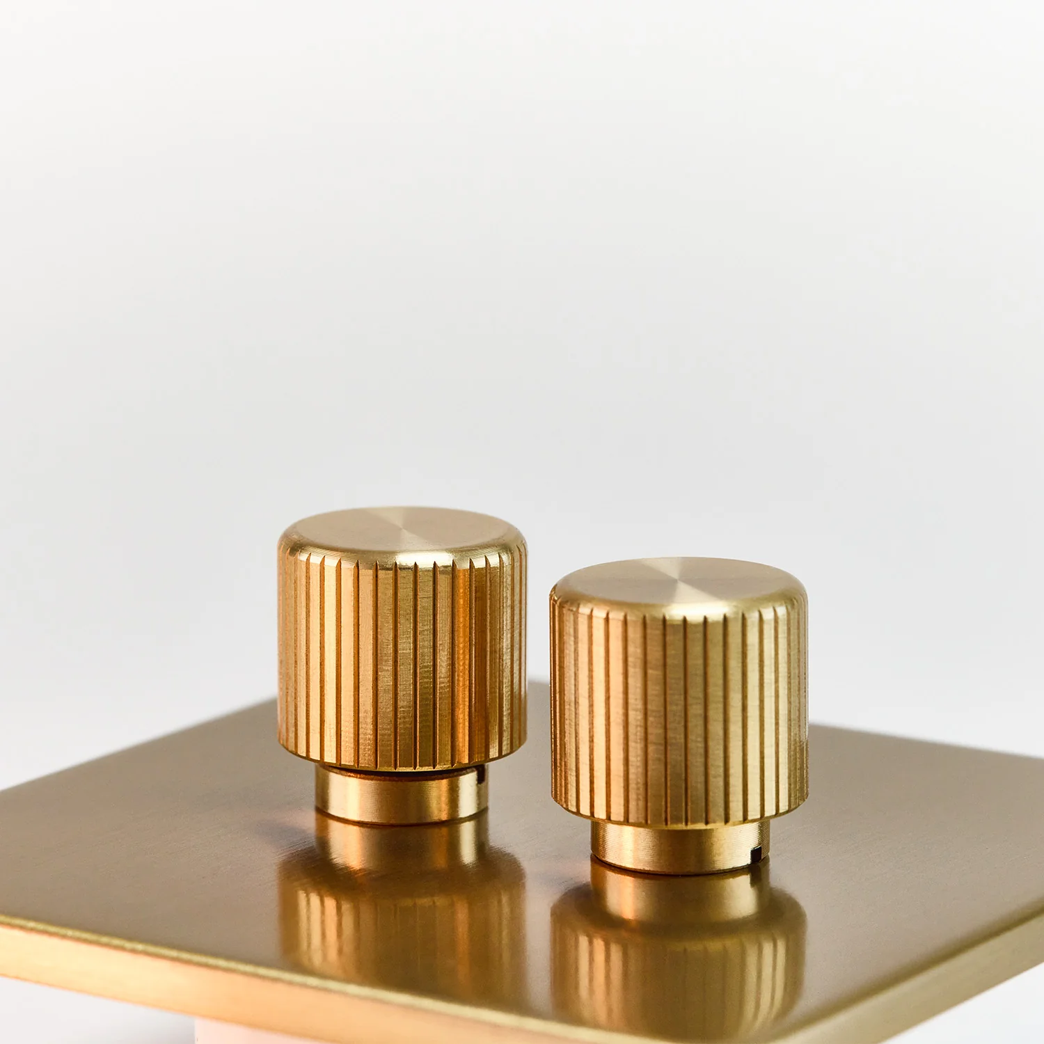 Double Rotary Wall Dimmer in Brass - Image 3