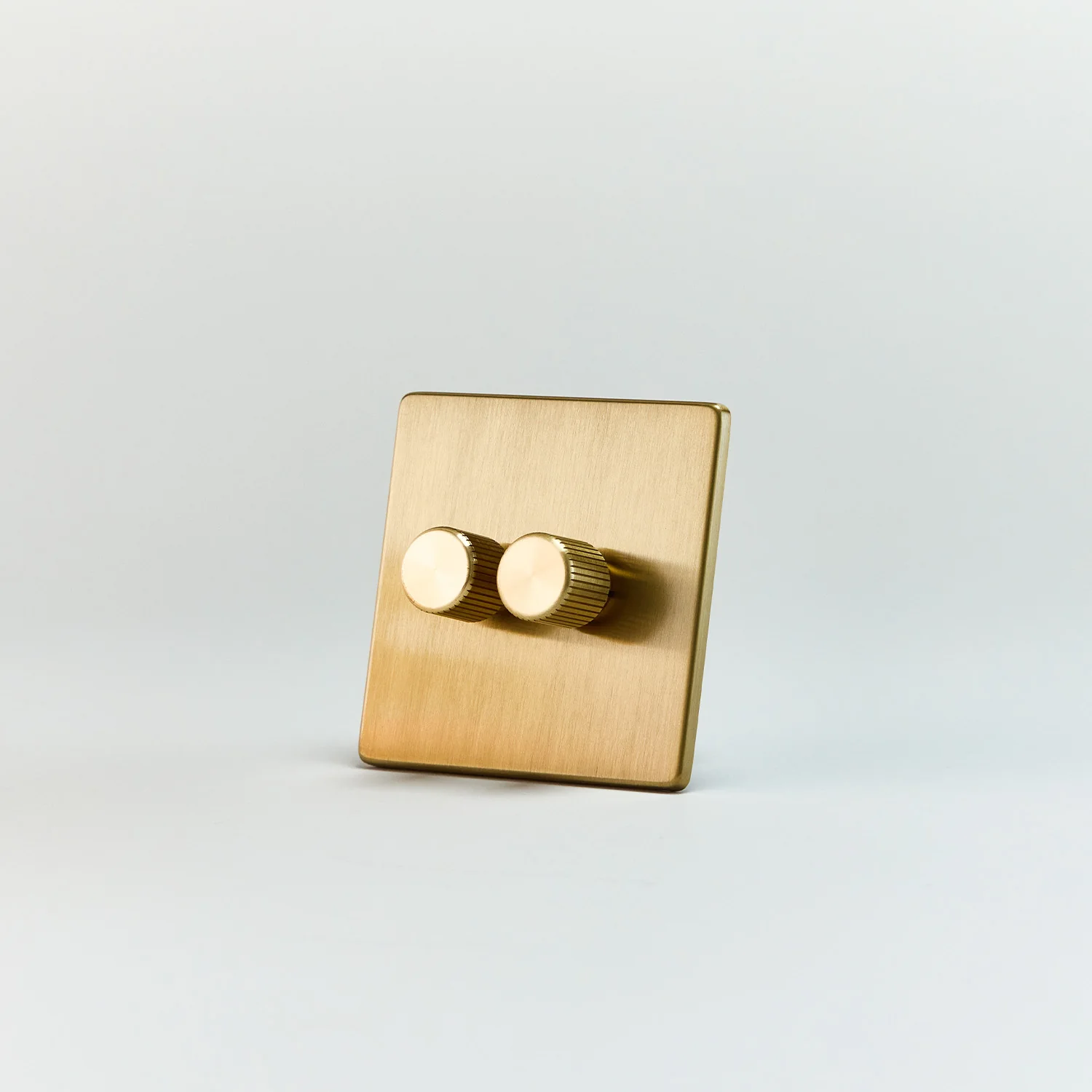 Double Rotary Wall Dimmer in Brass - Image 5