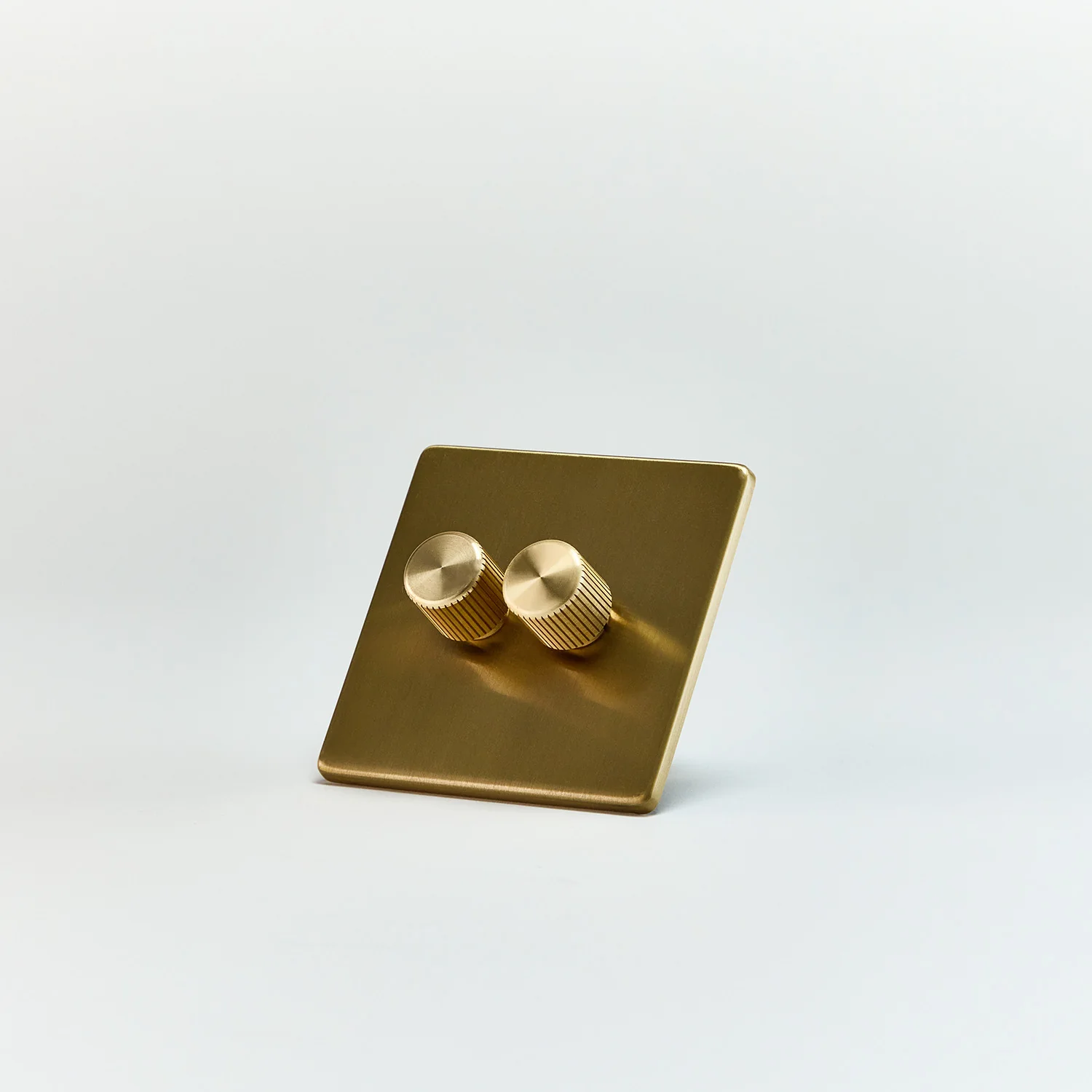 Double Rotary Wall Dimmer in Brass - Image 6