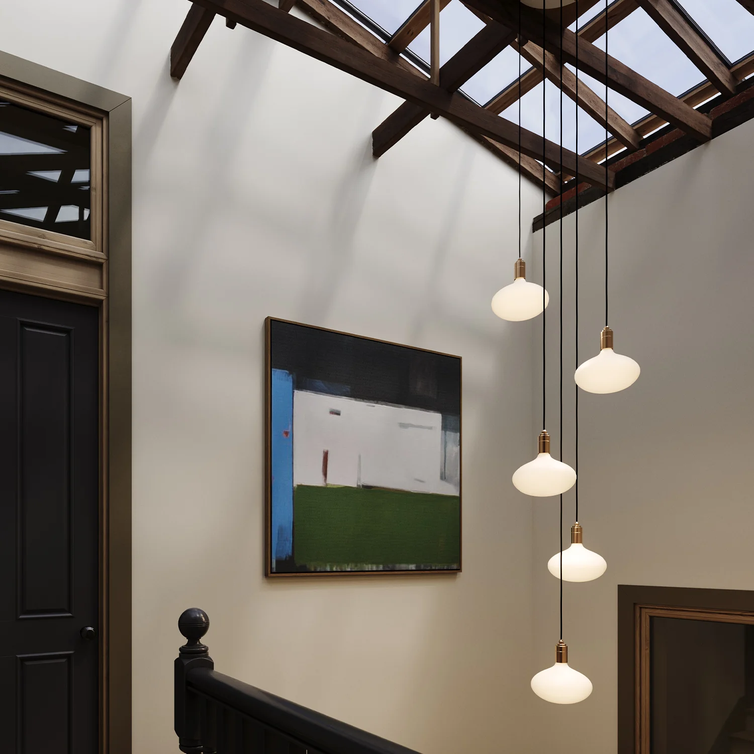 Five Pendant in Brass + Oval II - Image 5