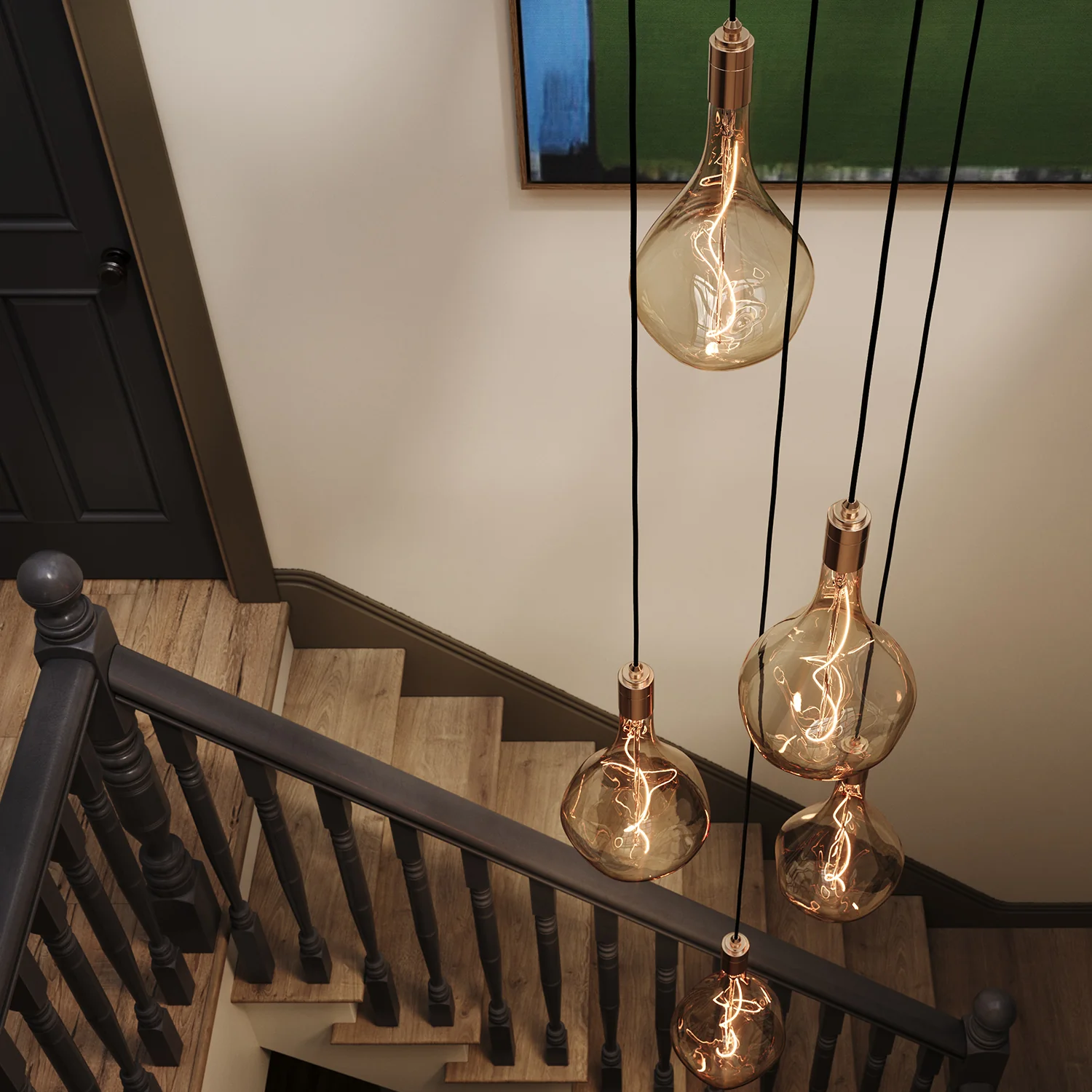 Five Pendant in Brass + Voronoi III - Image 3