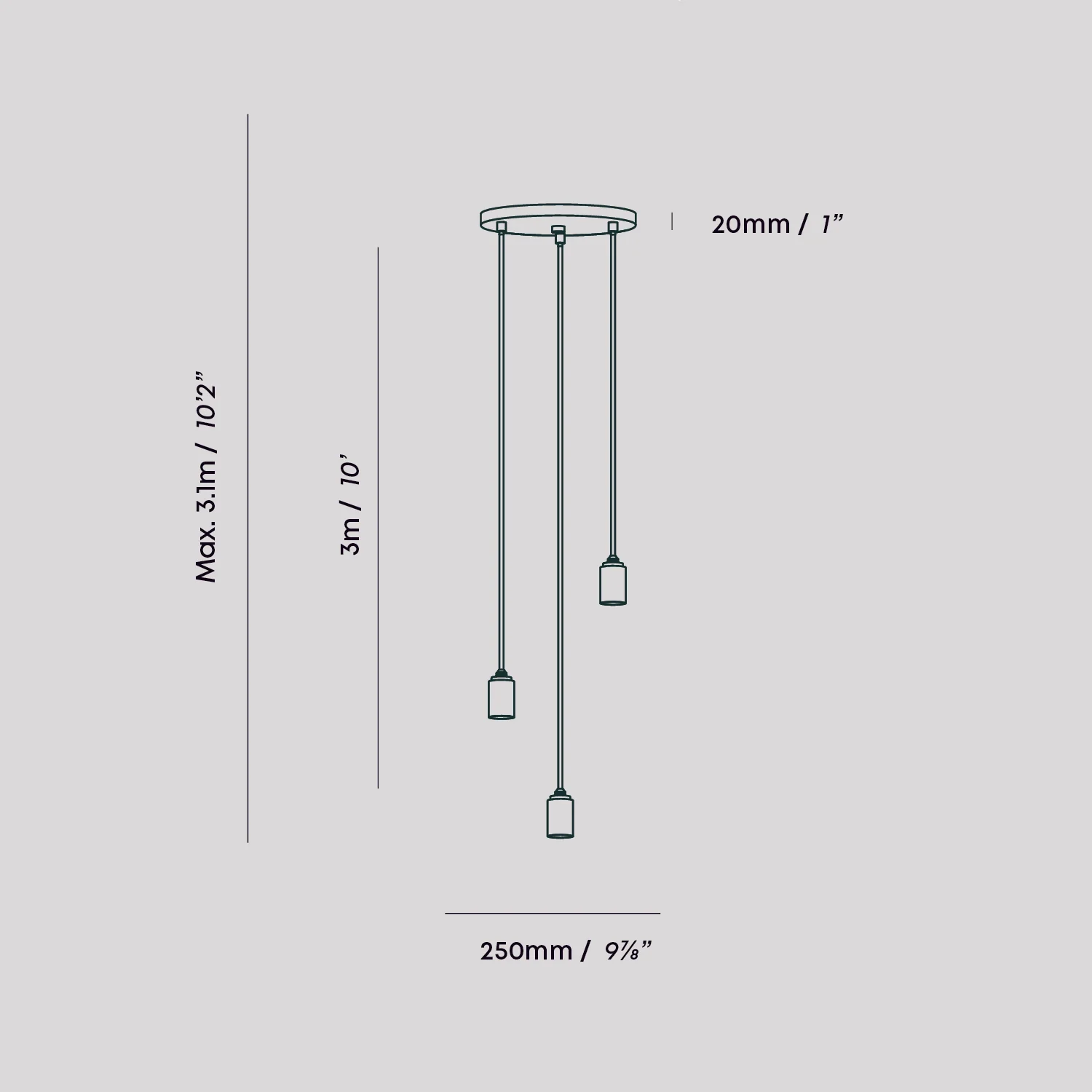 Triple Pendant in Brass - Image 4